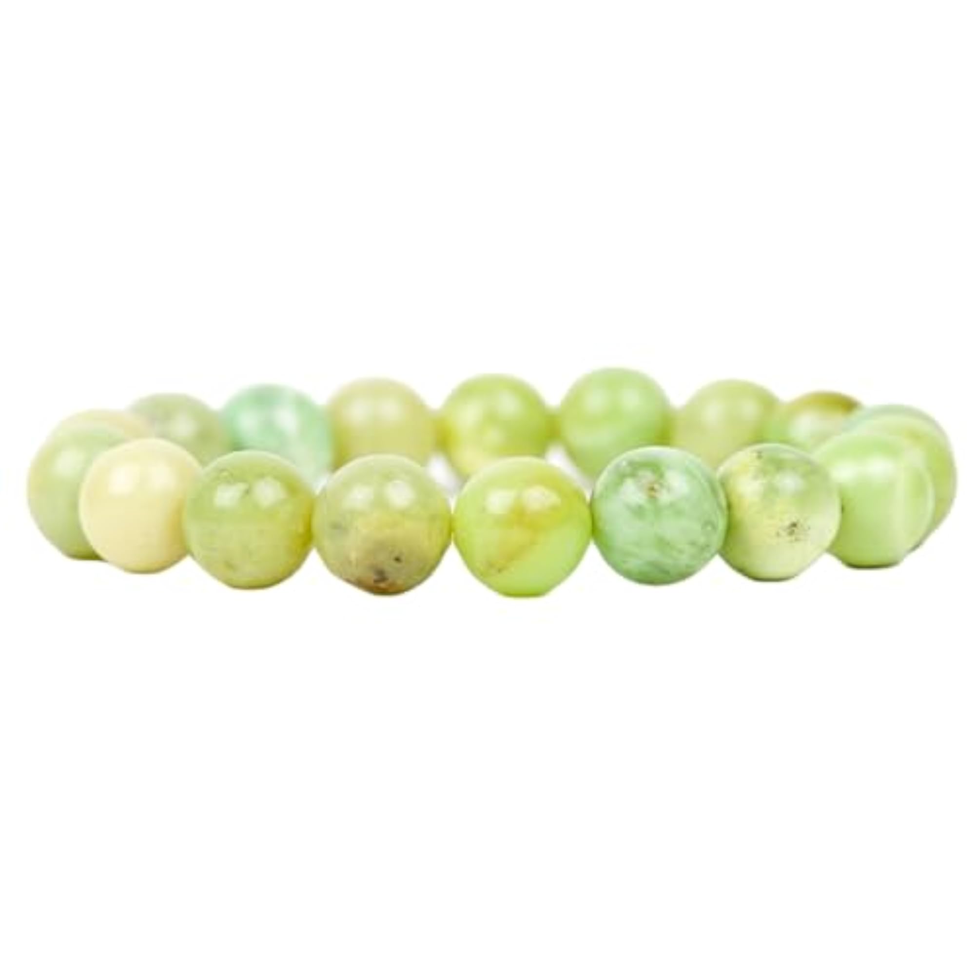 Unisex Natural Chrysoprase 10mm Bead Stretchable Bracelet