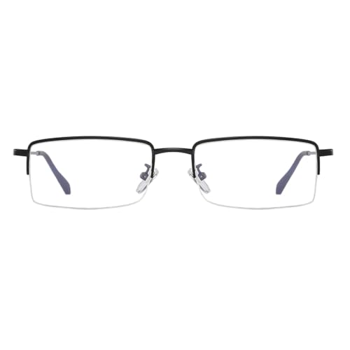 Image of Mens Half Rimless Metal Eyewear Blue Light Blocking Glasses,Gold