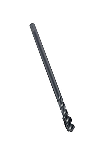 Dormer EX11 Powdered Metal Steel Spiral Flute Threading Tap, Black Oxide Finish, Round with Square End Shank, Modified Bottoming Chamfer, M8-1.00mm Thread Size (Pack of 1)