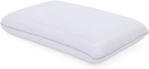 Cool Gel Cooling Pillow for Sleeping, Standard Size Cooling Memory Foam Pillow for Hot Sleepers, Reversible Ergonomic Design, Pressure Relief, Spine Alignment, Side, Back Contouring Support