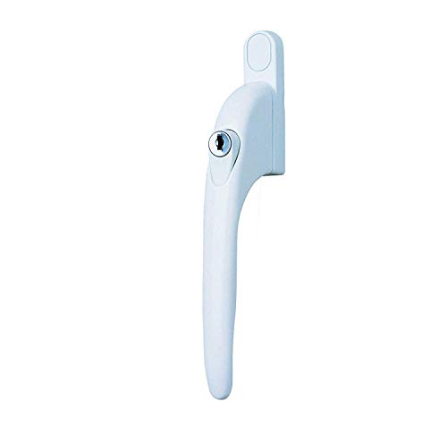 Yale P-YWHLCK40N-WH Universal Window Handles fits Right or Left Handed windows 40mm spindle Lockable Boxed suitable for PVCu windows White Finish