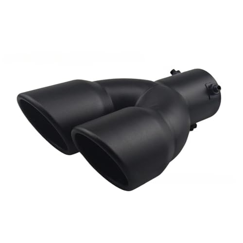 Embout d'échappement de voiture noir mat 60mm avec double sortie en acier inoxydable
