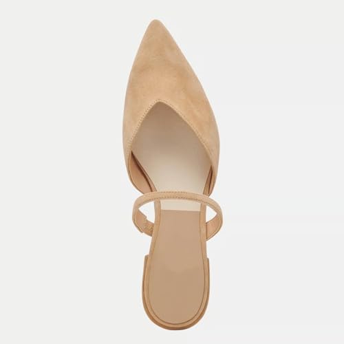 Image of Mesh Mules for Women Comfy Raffia Woven Strap Closed Pointed Toe Mule Flats Casual Slip on Dress Slides Flats