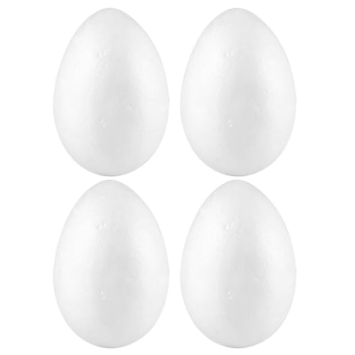 UTHCLO Huevos de Pascua de Espuma para Manualidades 15 CM 4 Unidades Color Blanco para Decoración DIY Juguetes Educativos para Jardín de Infantes y Fiestas Infantiles