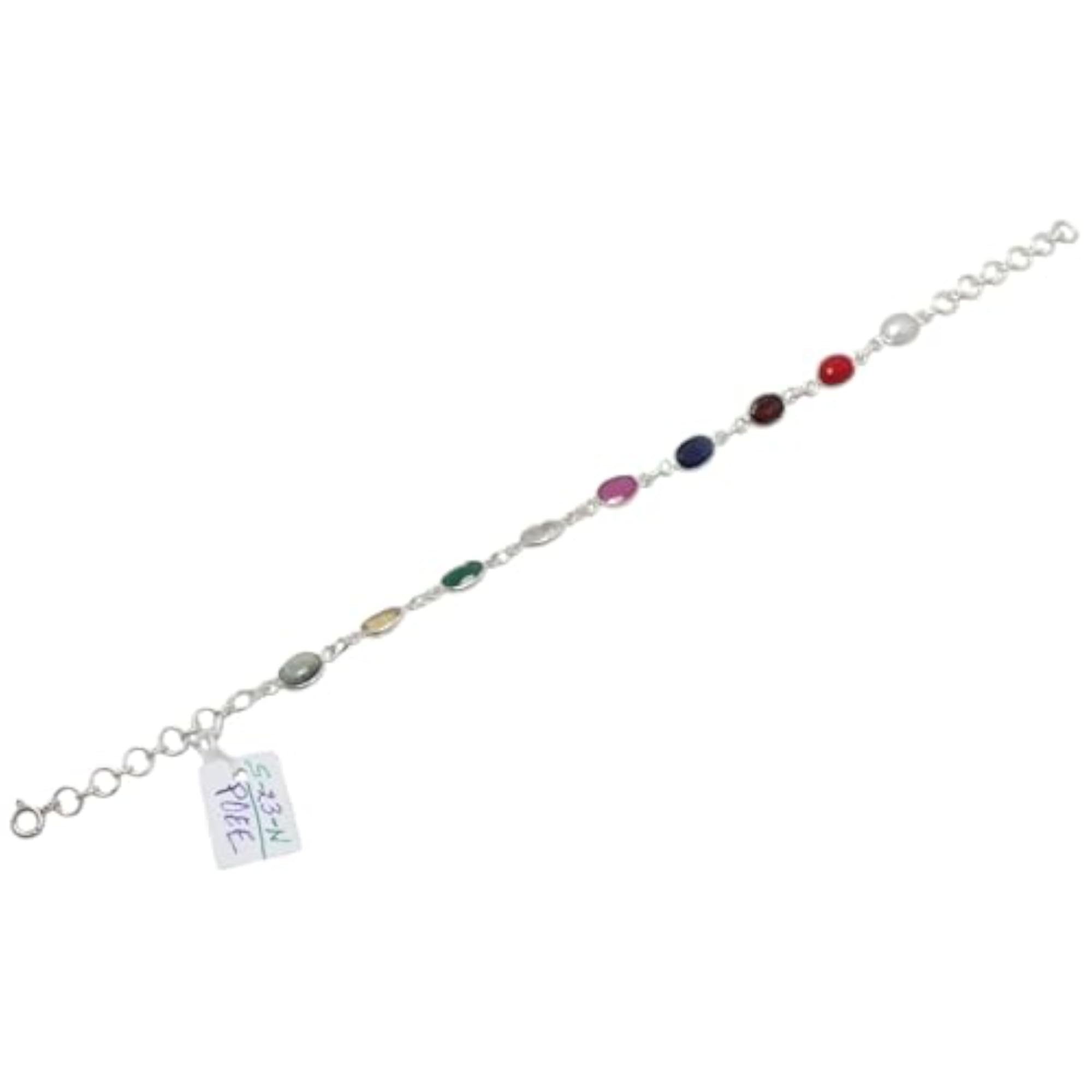 Openable 925 Sterling Silver Natural Gemstone Bracelet, Handmade