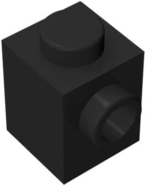 Classic Building Bricks 1x1 with Stud on Side, 100 Piece, Compatible with Lego Parts and Pieces 87087(Colour:Black)