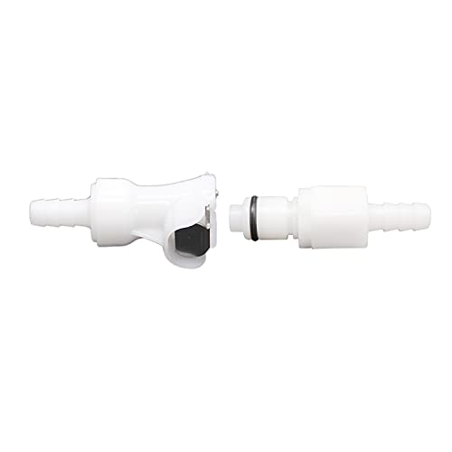 Plastic Hose Quick Connector with Shut-Off,Gas and Liquid Quick Connector check valve Beer Line Tubing Quick Disconnect (1/4” Barb)