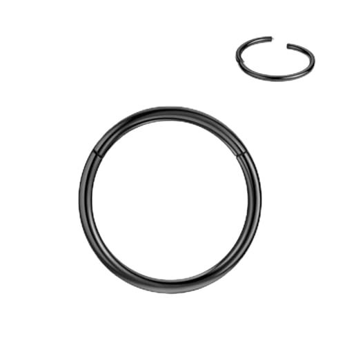 Image of FANSING Men Women 316L Surgical Steel Hinged Nose Rings Hoop for Nostril Septum Cartilage Helix Daith Tragus Rook Conch Lip Ear Lobe Piercings