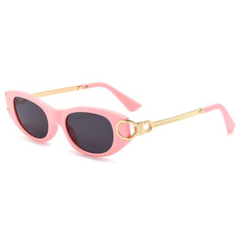 Lunettes de soleil ovales en métal verres UV400 accessoire vintage tendance
