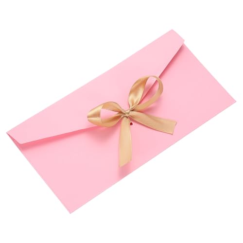 Sobres con lazo rosa de 8.7" x 4.3" PATIKIL para tarjetas de invitación y regalo de bodas