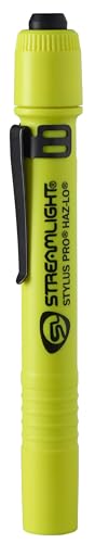 Streamlight 66300 Stylus Pro HAZ-LO 105-Lumen Intrinsically Safe Penlight with Alkaline Batteries, Hi-Viz Yellow