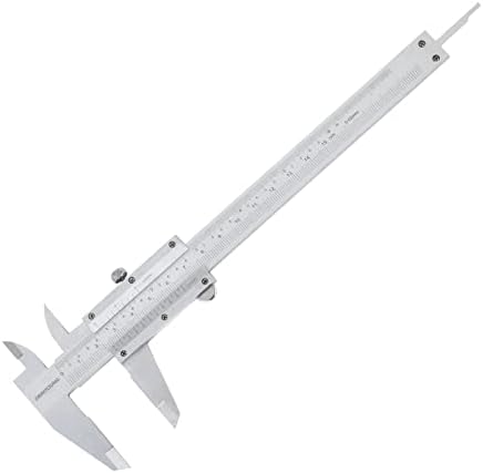 Vernier Caliper Calipers Measuring Tool Micrometer Carbon Steel Inch/Metric 0-6"Range 1/128 Inch Dual Reading Scale Professional High Accuracy Metal Vernier Caliper Gauge 0-6"L DRINYOUNG