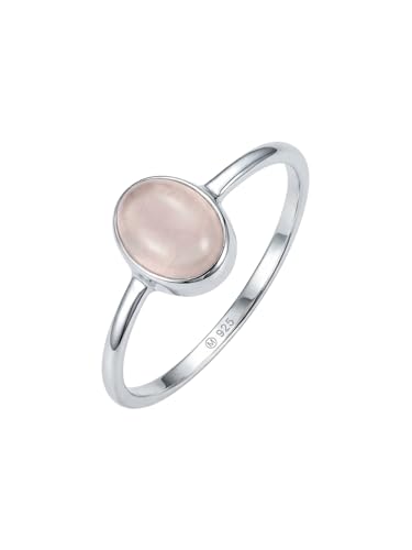 mantraroma Bague femme argent 925 quartz rose pierre précieuse rose simple moderne