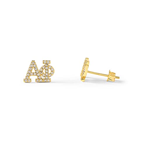 Sorority Shop Alpha Phi Earrings — AP 18K Gold Plated Sorority Gifts Earrings, Long-Lasting Alpha Phi Gifts for Women