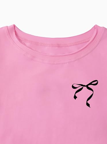 Image of Girls' Graphic Tees Summer Cute Tops Casual Short Sleeve Crew Neck T Shirts