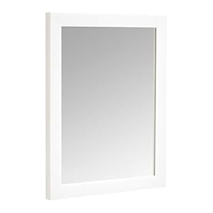 Amazon Basics Rectangular Wall Mount Mirror 16″ x 20″, Standard Trim, White