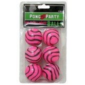 Black Light Reactive Zebra Beer Pong Balls (6 Pack) #79168