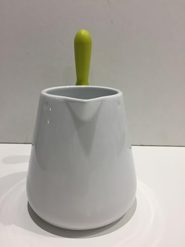 Laitière bird blanc et vert en céramique pour service de table