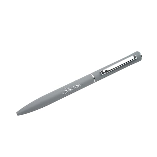 Image of YOUR GIFT STUDIO Personalized Pen with Name Engraved I Metal Classy Customized Roller Ball Pens I Comfortable to Hold & Write I Gift for Men & Women Birthday Corporate Gifting (Grey)