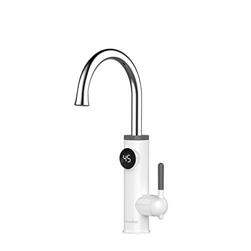 SKYLYZH Grifo de Agua Caliente Instantanea, Grifo eléctrico Giratorio de 360°, con Pantalla Digital LED, Grifo Monomando de Cocina, grifos para Fregadero, Eléctrico Grifos de Cocina Cover