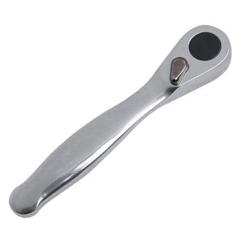 SageFurned Mini cricchetto a 72 denti con testa reversibile da 10,2 cm, in acciaio al cromo vanadio, chiave compatta per spazi ristretti, 95 cm, argento