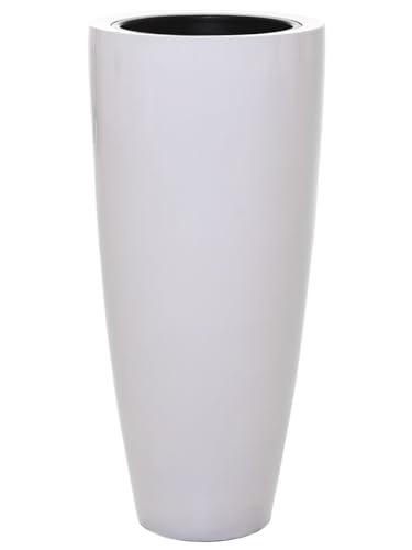 VIVANNO Pflanzkübel Pflanzgefäß Blumenkübel Fiberglas City Weiß...