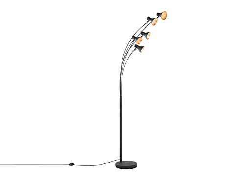 Beliani - Lampadaire Design - en Métal, Noir et Doré, 5 Branches, E14 Max 40W