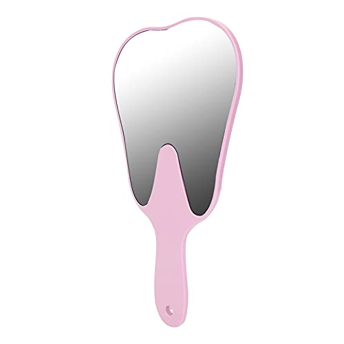 Dental Mirror, Tooth Shaped Mirror Cute Handle Dental Mirror Hand Mirror Dental Accessory(Pink) - Image 2