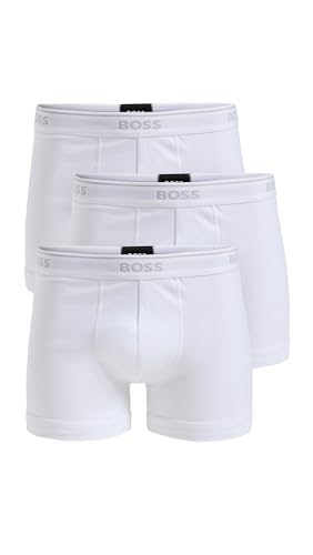 Hugo Men's 3-Pack Cotton Boxer Brief, New Bright White, L (Pack of 3)