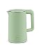KONGWU Hervidor de Agua eléctrico de ebullición rápida, Acero Inoxidable 304, hervidor de café, 2,3 l, 1500 W, Pico de vertido fácil y protección contra ebullición en seco,Verde,Amazing