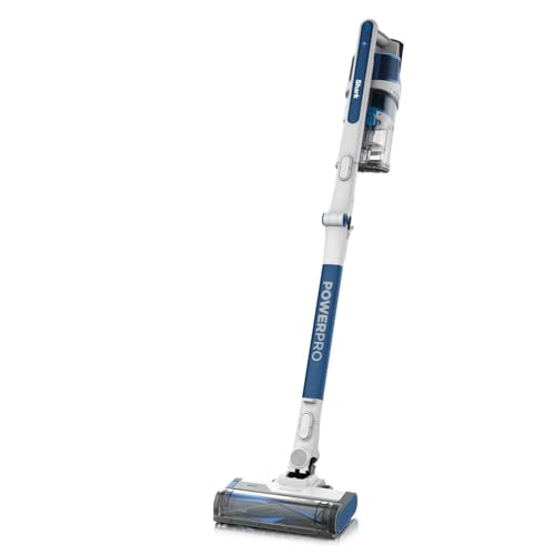 Image of Shark PowerPro IZ380EU Freestanding Cordless Bagless Vacuum Cleaner for Pet Hair, Allergy Sufferers, Carpets and Hard Floors with LED Light and Articulated Tube - Navy Blue