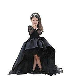 Image of TILISM Girl S Knee Length Dress (Lj-0Yxx-H0Db Black 4-5 Years) - Silk