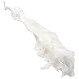 【Spécifications】Fabriqué avec des plumes de paon naturelles, l'ornement mesure 40 x 18 x 18 cm et pèse 33 g. Il est disponible dans une couleur blanche classique, adaptée aux arbres de Noël, aux salons et à d'autres scènes décoratives. Contenu : 1 paon blanc simulé.