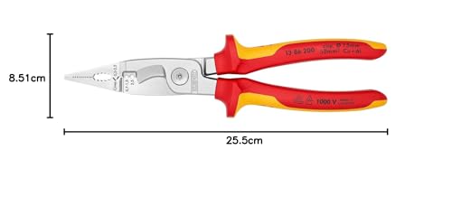Miniatura 7 de Knipex Alicate Para Instalaciones Eléctricas Con Cartulinas Autoservicio Cromado Aislados Con Fundas Multicomponentes, Según Norma Vde, 13 86 200 Sb