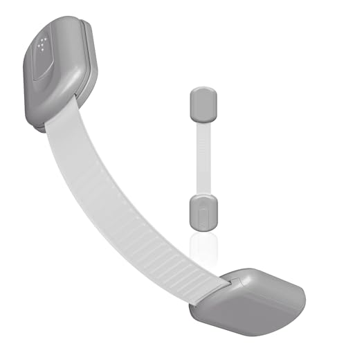 SKYLA HOMES Cabinet Strap Locks for Baby Proofing, 2 Pack, Gray