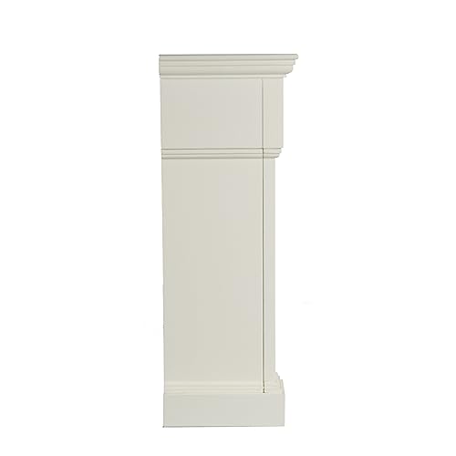 SEI Furniture Calvert Electric Fireplace with Floral Trim, Ivory, 44.5 W x 14.5 D x 40.25 H