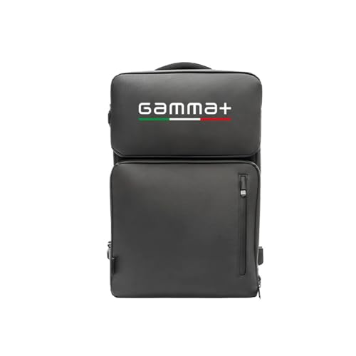 GAMMA+ Mochila de Peluquería, Mochila de Barbero Portátil con Puerto USB, Bolsa de Viaje para Peluquería para Cortapelos, Secador Tijeras, Bolso Peluquería Profesional, Impermeable, Negro