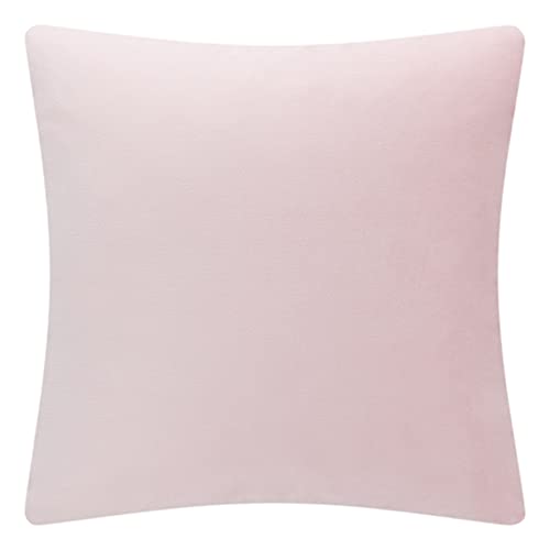 Jwh 3D Flower Handmade Throw Pillow Cover Aesthetic Decorative Floral Accent Pillow Case Velvet Pillowcase Square Cushion Bed Couch Living Room Bedroom 18X18 Inch Light Pink #TOP6