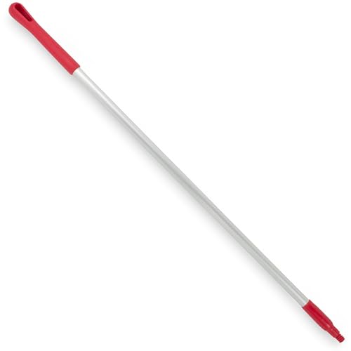 Image of SPARTA Adjustable Aluminum Broomstick, 48 inch Mop and Broom Handle Replacement with Color-Coded System for Environments with Harsh Cleaning Agents, Aluminum, 48 Inches, Red, (Pack of 12)
