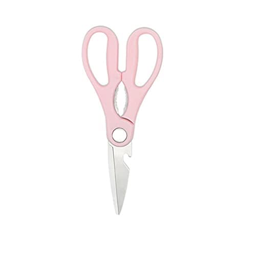 Gthtuhfd Pink Cooking Scissors With Bottle Opener,Multi-Function, Cut Chicken Chops, Vegetables And Chicken, Etc,Color: