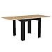 IDMarket - Table à Manger Extensible Dona 6-8 Personnes Noire Plateau façon hêtre 80-160 cm