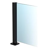 Bohrfreier schwarzer Glas Balustraden Pfosten aus Edelstahl 304 (wahlweise in 3 Höhen), mit Klemmhalterung Geländersystem für Terrassen, Treppen und Poolumzäunungen,Black~end Post,85cm