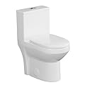 Little Meerkat One Piece Compact Toilet - 16.5 Inch Comfort Height Toilet With Soft Close Seat & Map 1000g | Powerful Dual Flush Modern Small Toilets For Small Bathroom (Pre-installed)