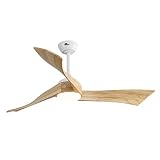 Sofucor Ceiling Fan 52 Inch Wood Ceiling Fan with Lights Remote Control Dimmable Light Reversible DC