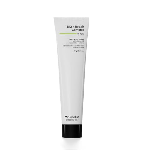 Image of Minimalist Barrier Repair Face Moisturizer with Vitamin B12 Complex 5.5% with Ceramides for All Skin Types | Strengthens Skin Barrier, Boosts Hydration, Soothing, Lightweight Gel Texture | 10 gm