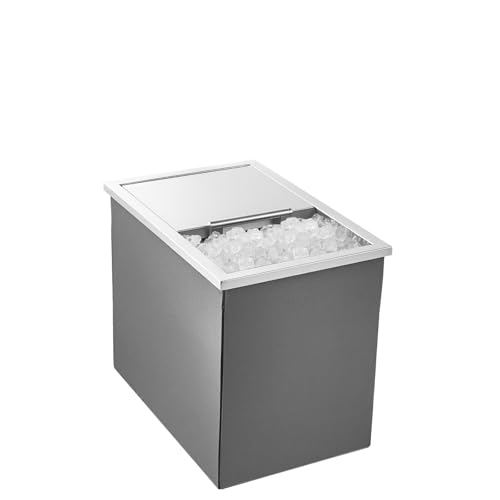 VEVOR - Refrigerador empotrable de Acero Inoxidable, 455 x 305 x 385 mm, Bandeja de Hielo Comercial de 27,1 L para Exterior con Tapa Deslizante, Manguera de Drenaje incluida, para Vino y Cerveza