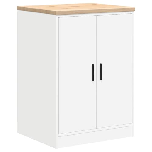vidaXL Armoire de Rangement de Garage Blanc 60x51x85 cm Bois de pin, Armoire, Armoire à Outils,...