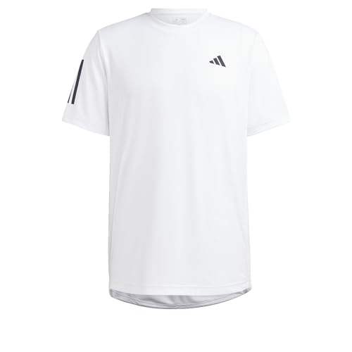 adidas Men's Club 3-Stripes Tennis Tee, White, S