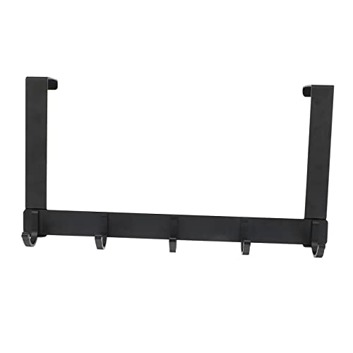 KONTONTY 1pc Door Hook Towel Hook Over The Door Rack Clothes Rack Over Door Coat Hooks Hangers Heavy Duty Multi Purpose Hanger Door Back Hanger Heavy Duty Hangers Black Space Aluminum