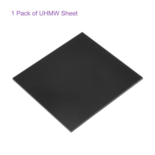 Image of DMiotech 8 x 8 x 0.15 Inch Plastic UHMW Sheets, Ultra High Molecular Weight Polyethylene, Opaque Black Polyethylene Board for Automotive, Chemical, Manufacturing, DIY Home Kitchen